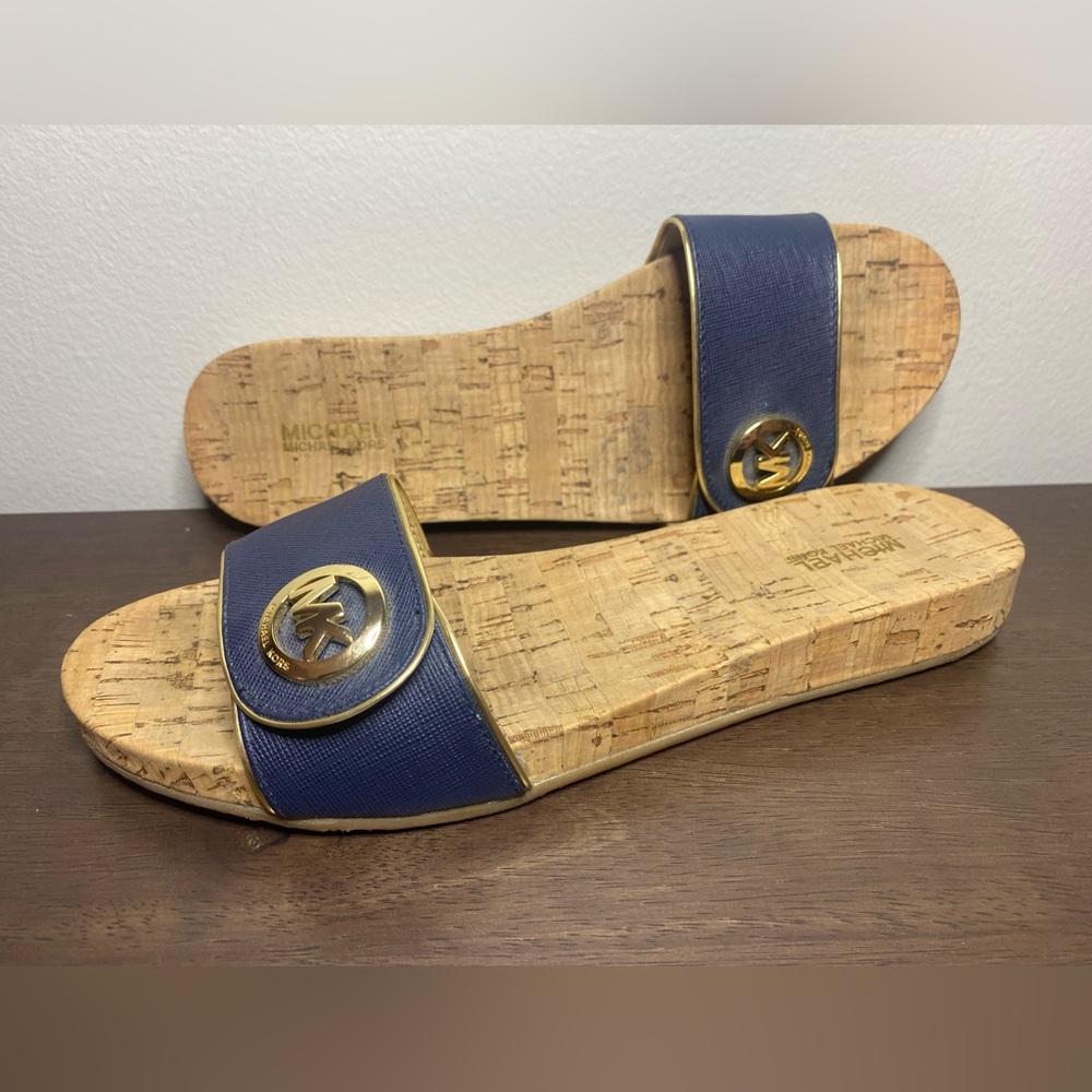 Michael Kors Navy Blue Slides 🌟